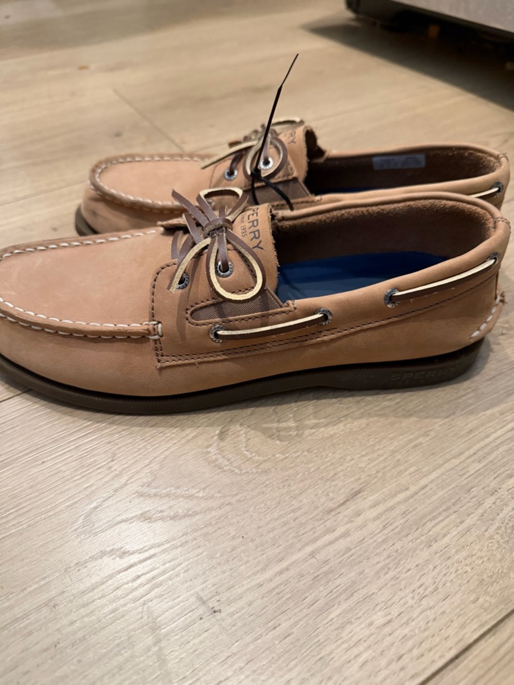 Boys Sperry Tan Leather Boat Shoes